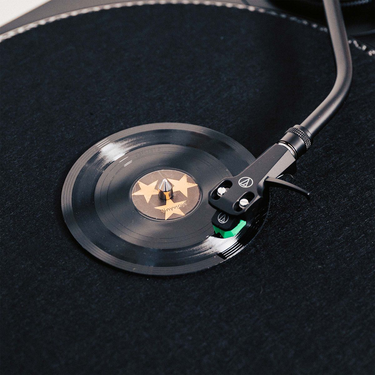 Tiny Vinyl 4" record on standard turntable
